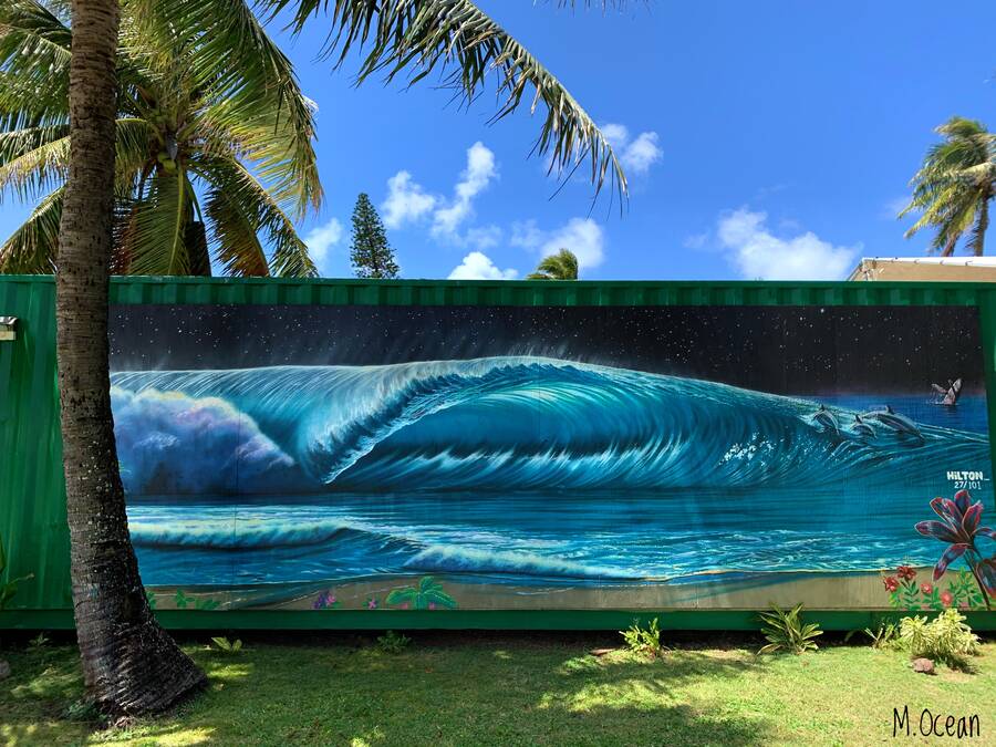 The Art of Hilton Art Box Gallery Wave Mural
